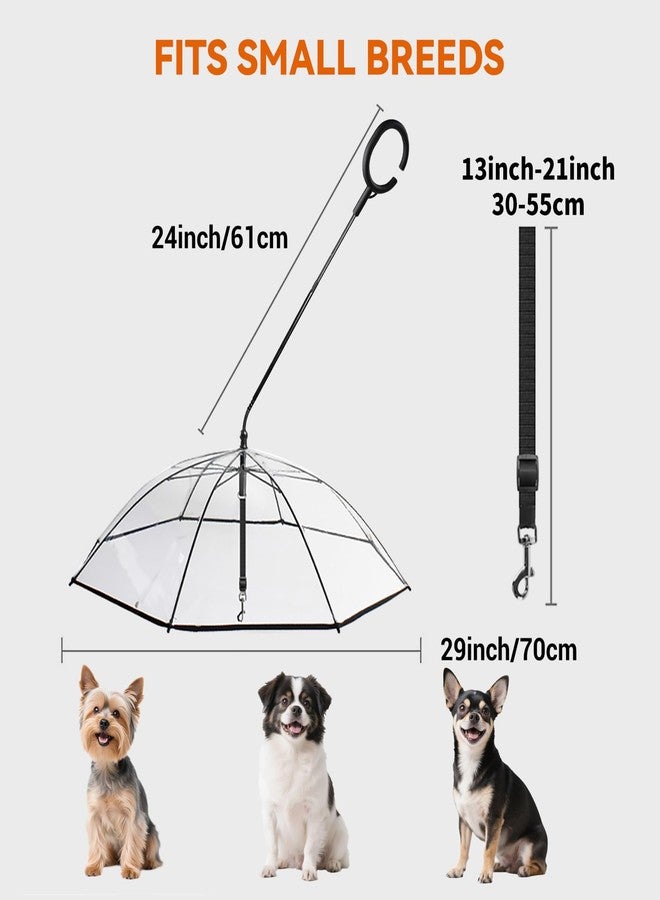 PETLESO Clear Small Dog Umbrella, Adjustable Leash, Self-Assembly Pet Umbrella for Small Dogs, Keeps Pet Dry for Rainy Walks/Potty Trips - Image 4